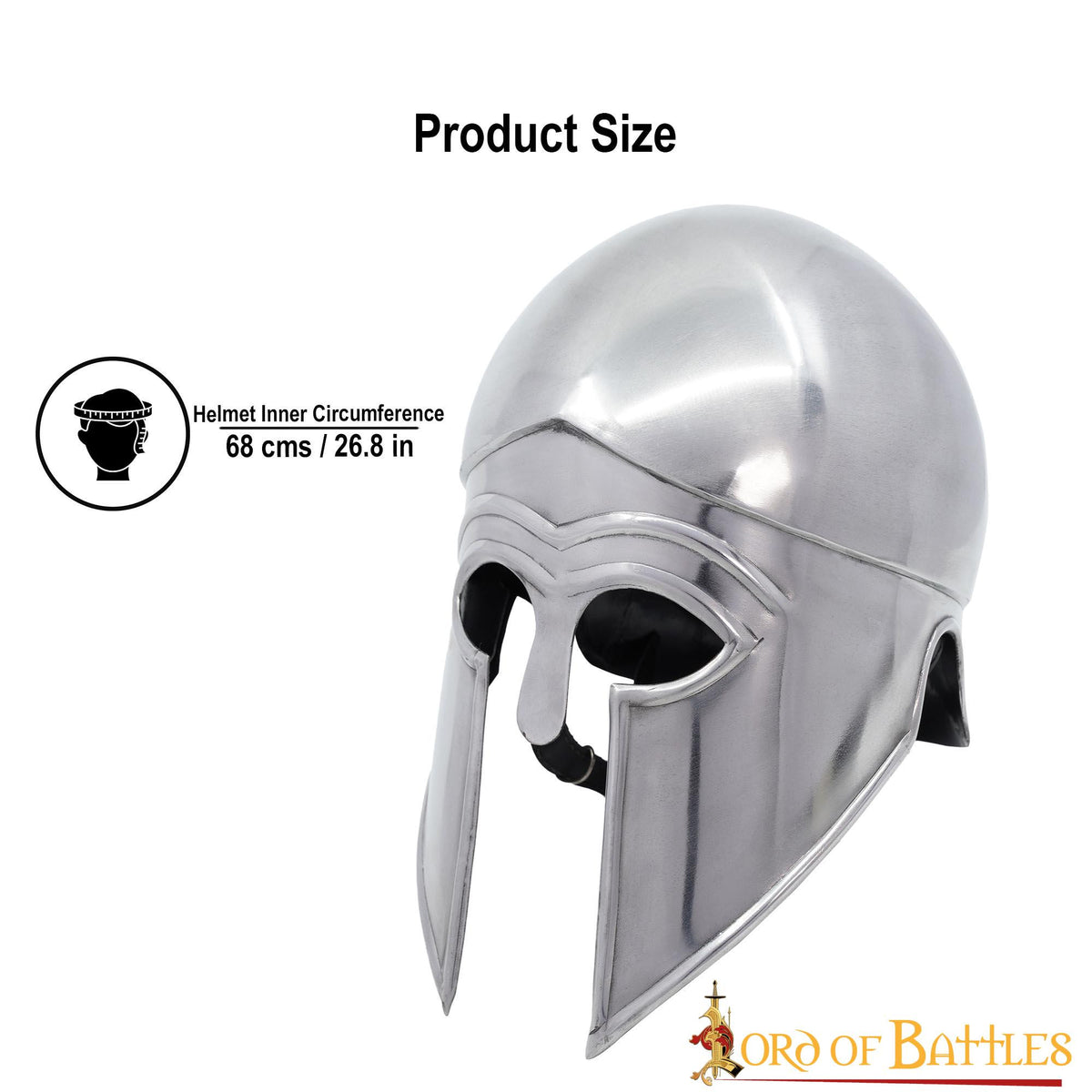 Casco griego Corintio con forro de cuero