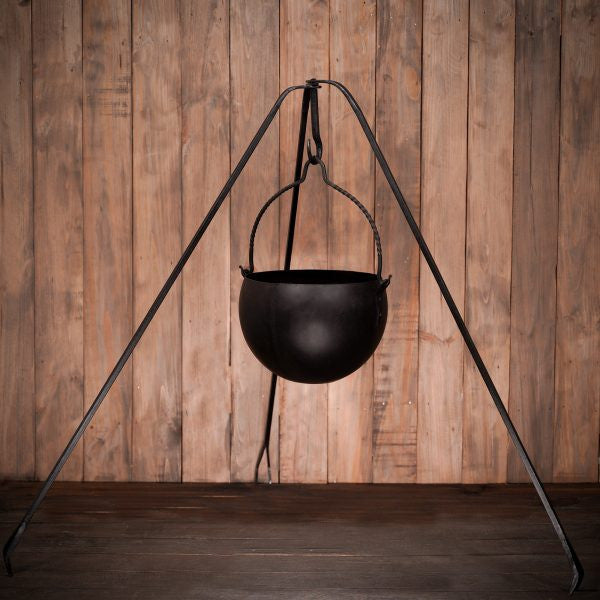 Trípode de hierro forjado fogata medieval, 150 cm.