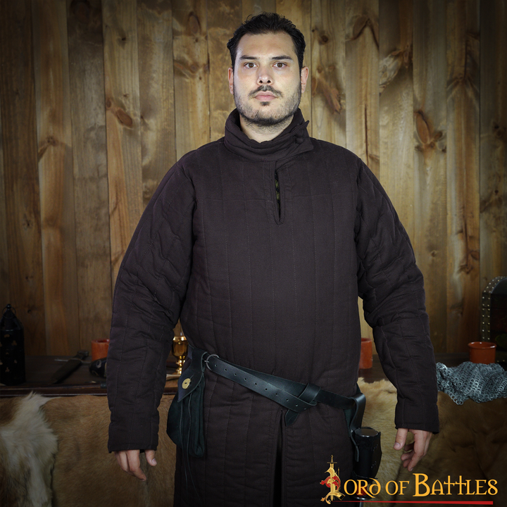 Gambesón medieval acolchado tipo 8 con cuello cerrado