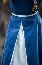 Vestido medieval azul-blanco modelo Larina