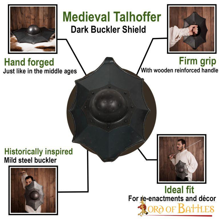 Escudo esgrima histórica Talhoffer Dark Buckler