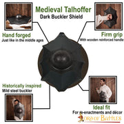 Escudo esgrima histórica Talhoffer Dark Buckler