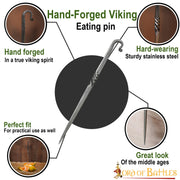 Tenedor-pincho vikingo forjado a mano