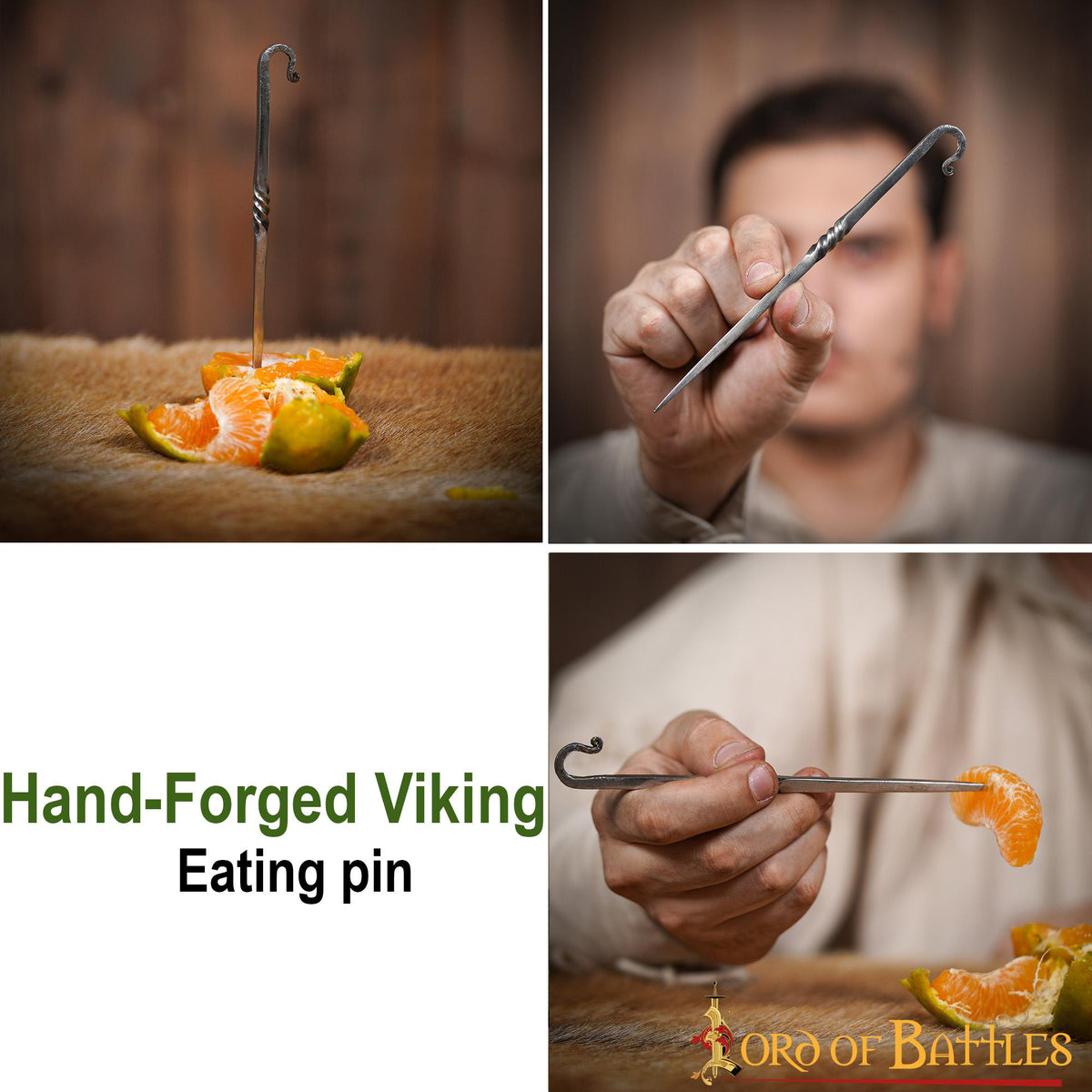Tenedor-pincho vikingo forjado a mano