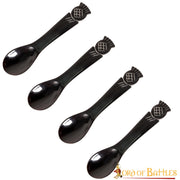 Set 4 cucharas medievales en cuerno de Buey