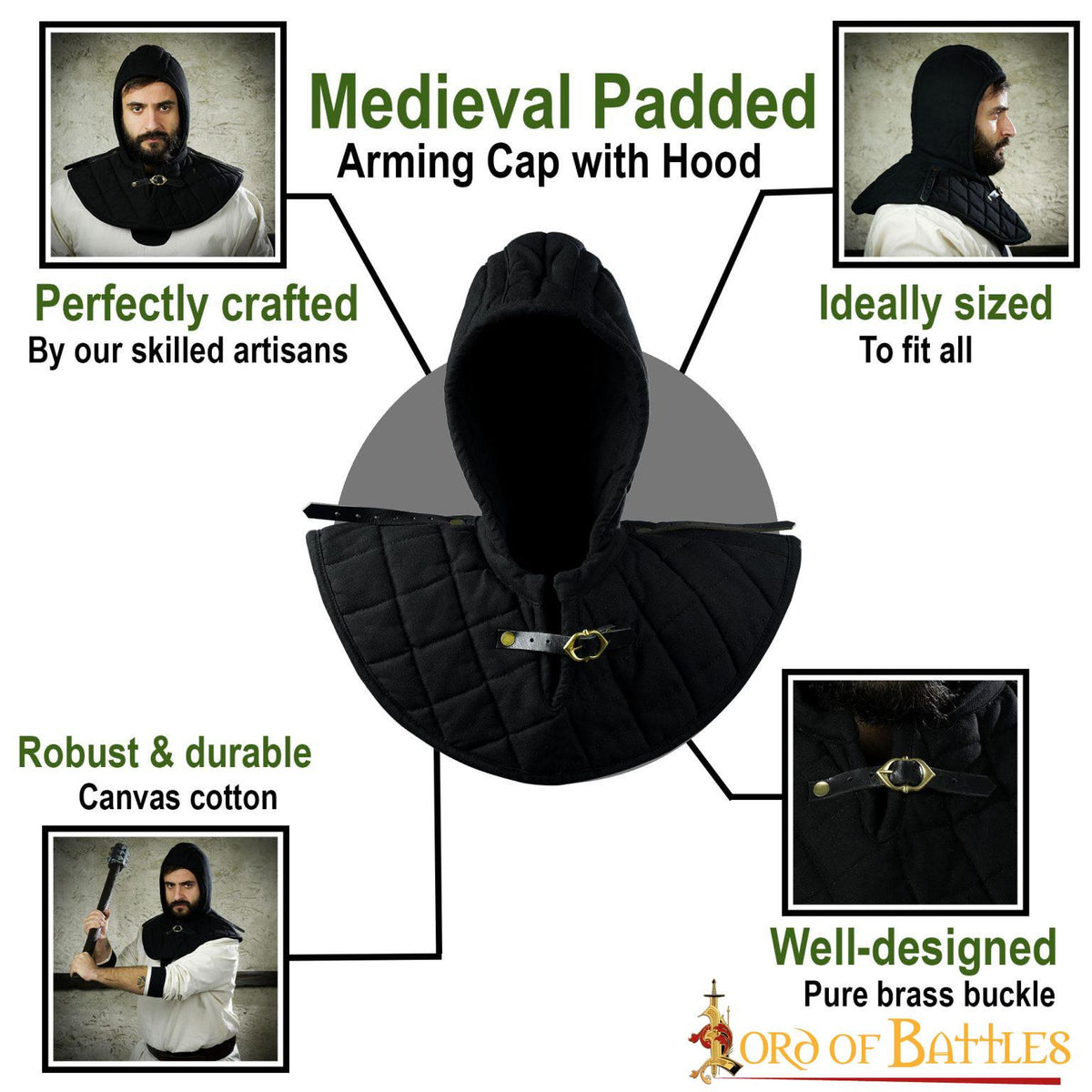 Crespina con gorjal medieval acolchada