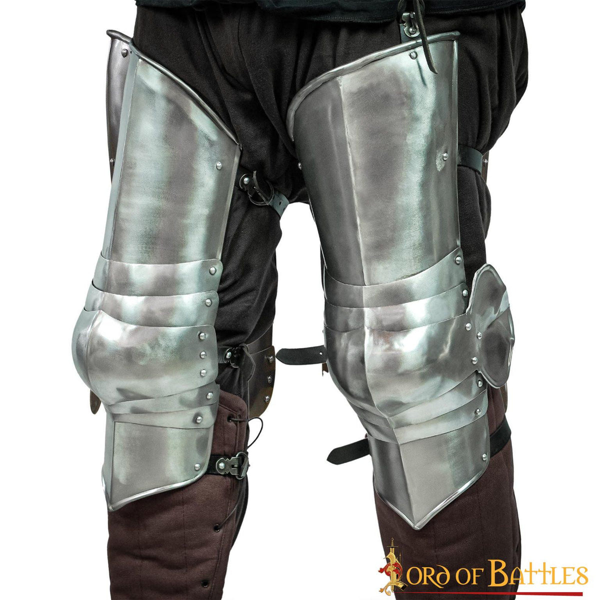 Piernas de armadura medieval en acero (51,5 cm.)