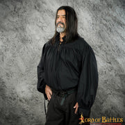 Camisa medieval y renacentista Elric - Negra