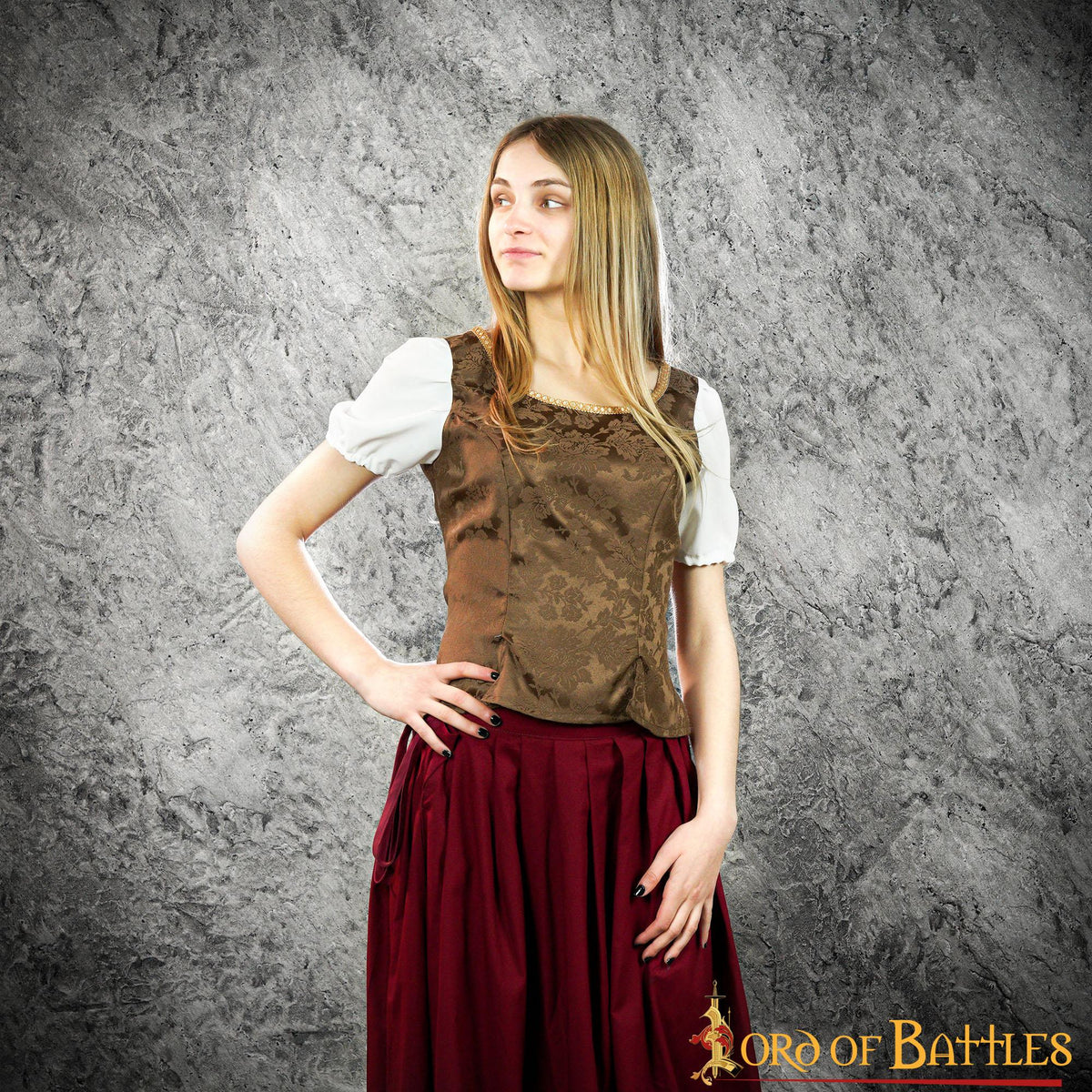 Corpiño medieval y renacentista Goye - Marrón