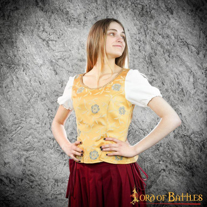 Corpiño medieval y renacentista Goye - Amarillo