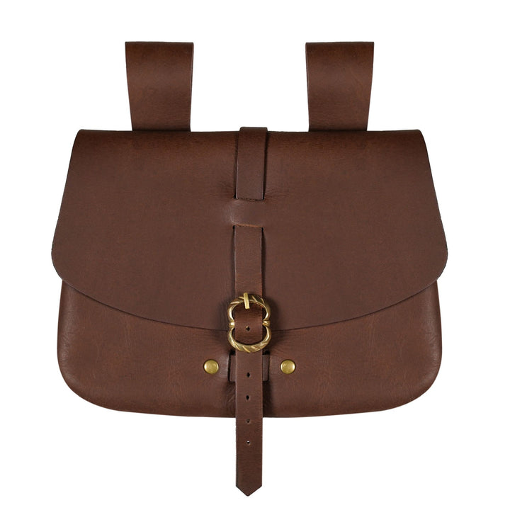 Bolso medieval marrón de Mythrojan (15,7x17,7 cm.)