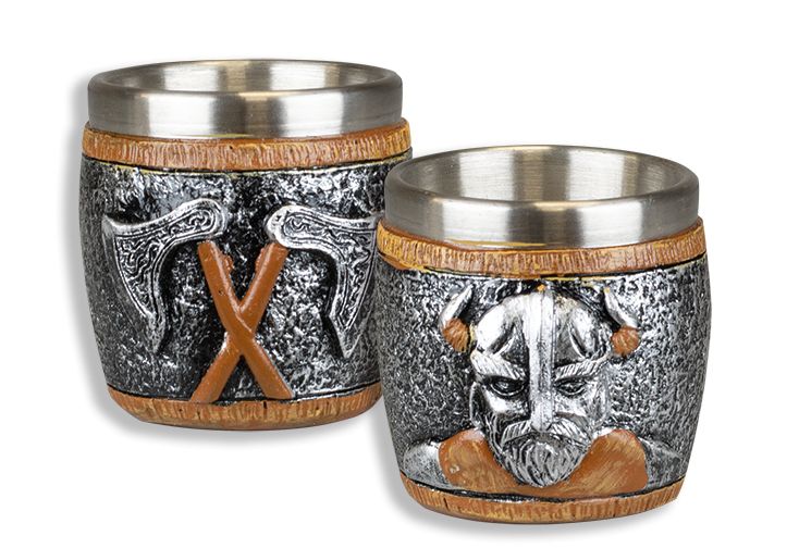 1 Vaso de chupito Valhalla de los vikingos (5,5x7,2 cm.)