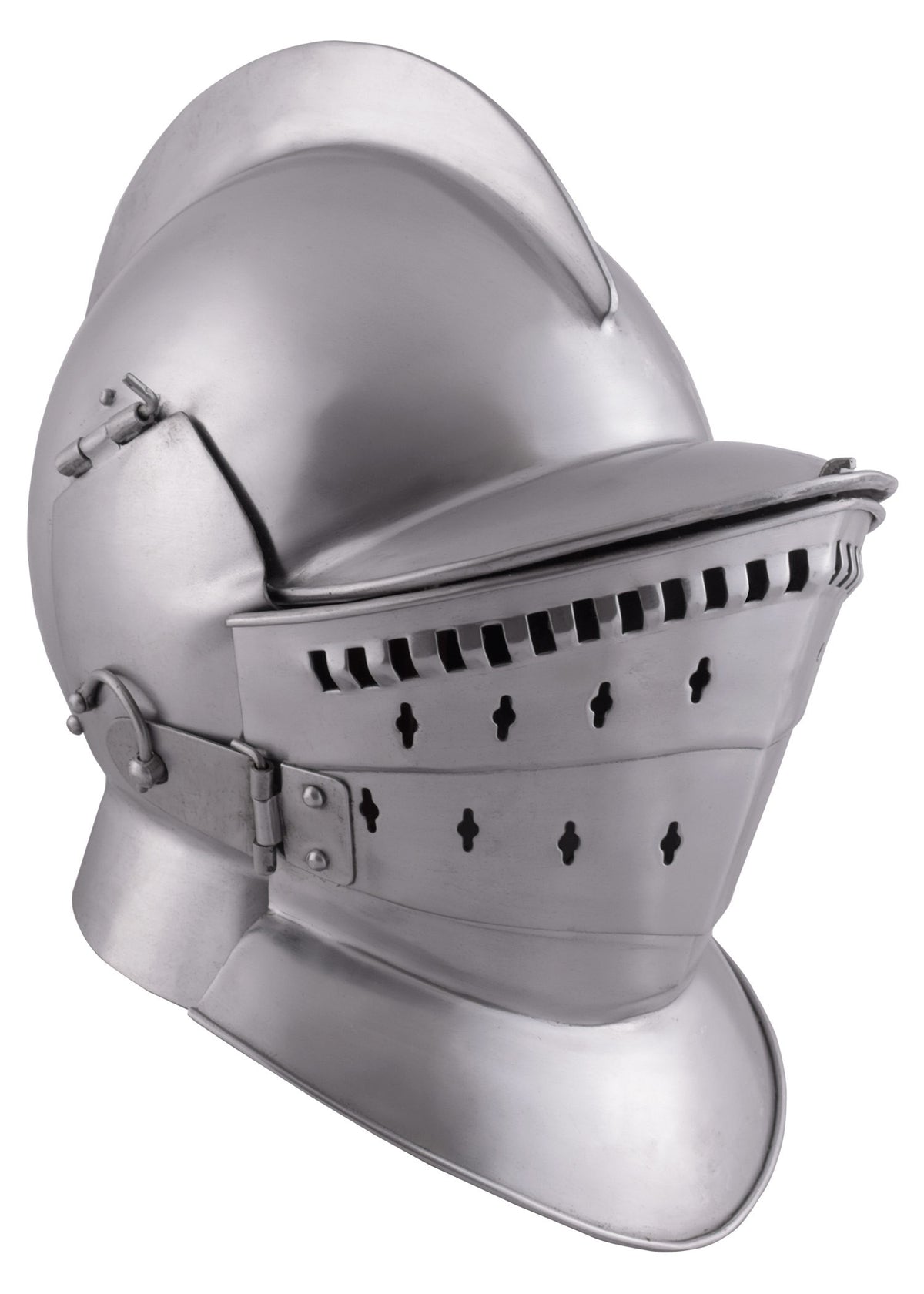 Casco medieval Borgoñota con gorjal, acero 2 mm.