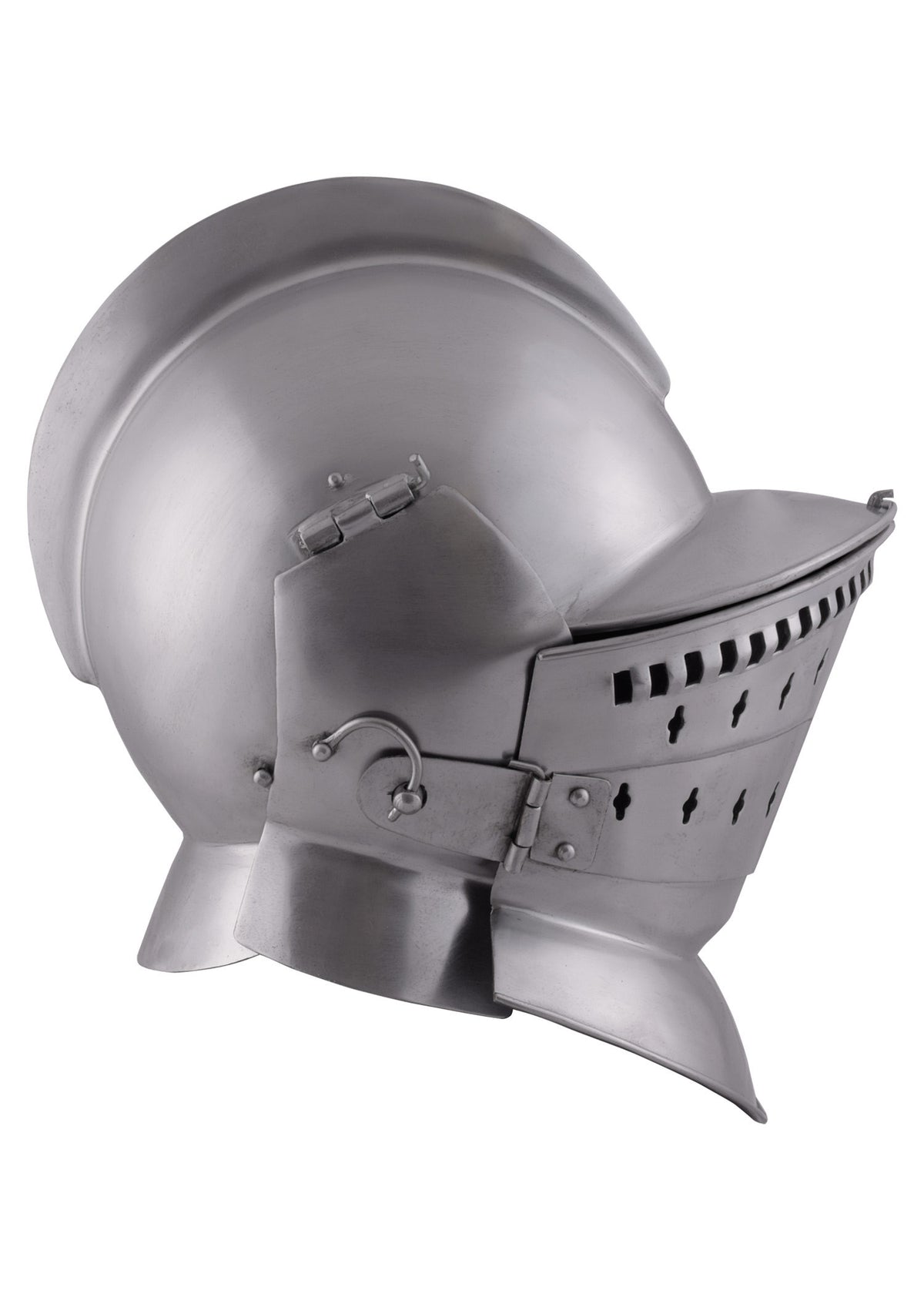 Casco medieval Borgoñota con gorjal, acero 2 mm.