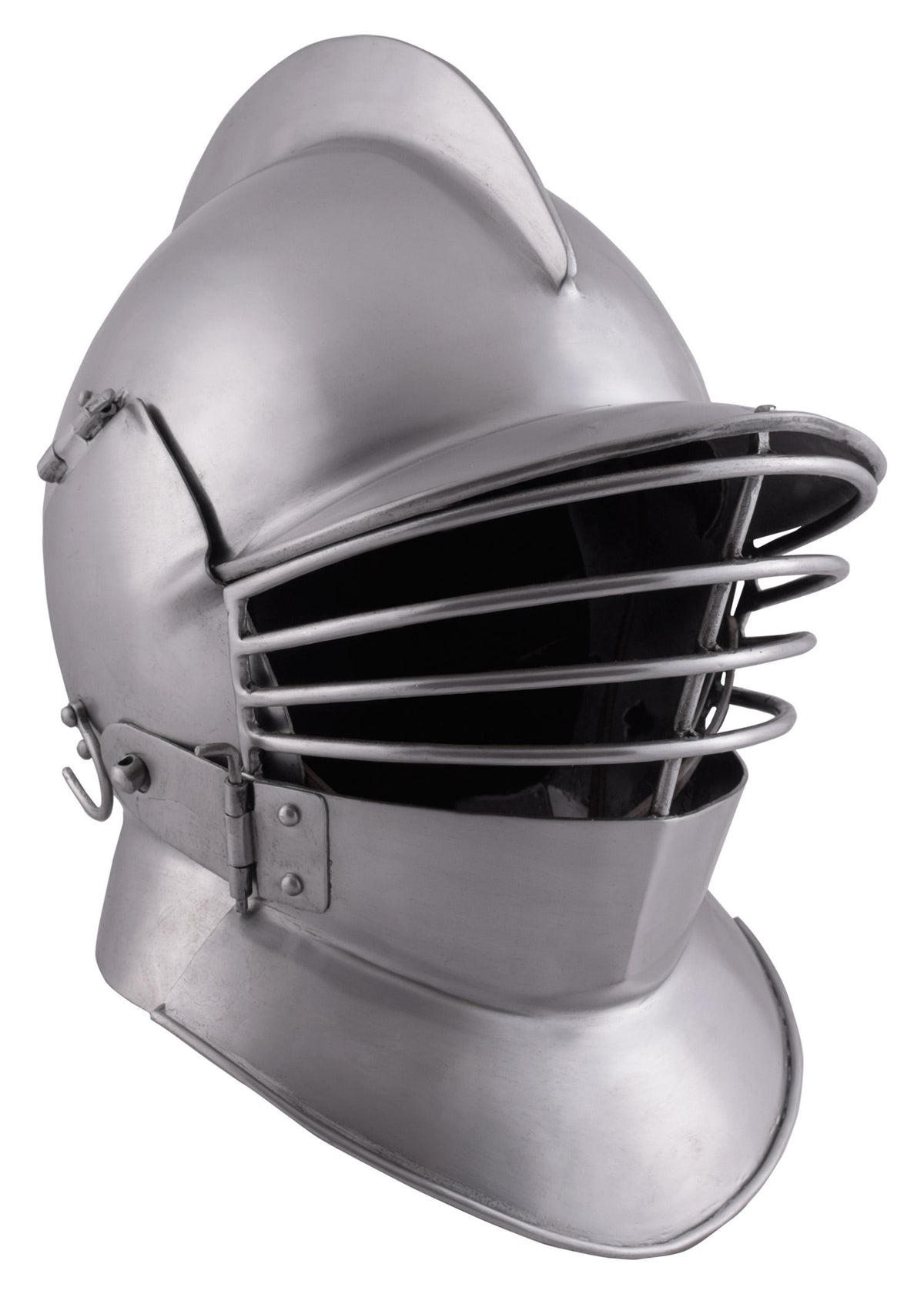 Casco medieval Borgoñota con gorjal, acero 2 mm.