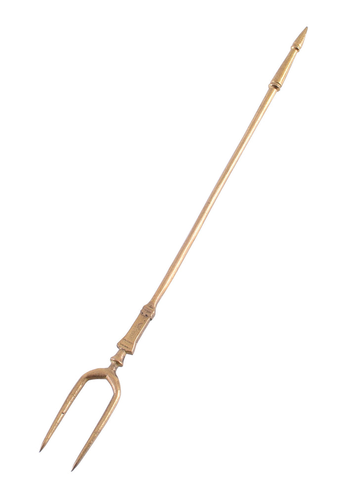 Tenedor romano de dos puntas en latón (13,5 cm.)