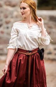 Blusa medieval para mujer modelo Vera, blanco natural