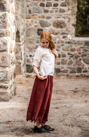 Blusa medieval para mujer modelo Vera, blanco natural