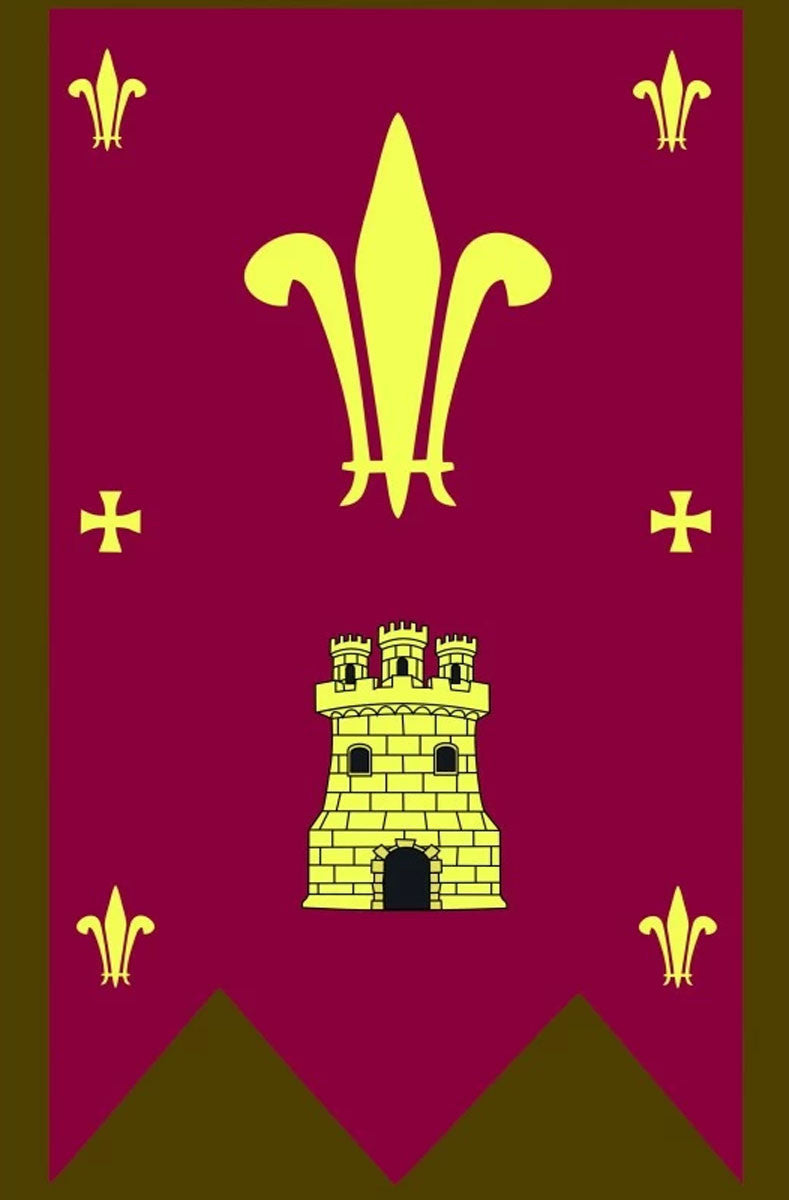 Estandarte medieval Castillo-Flor de lis