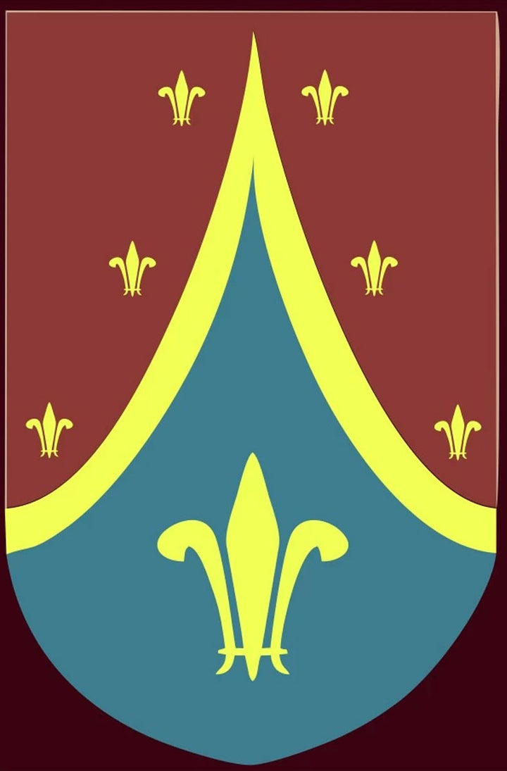 Estandarte medieval flor de lis, varios tamaños