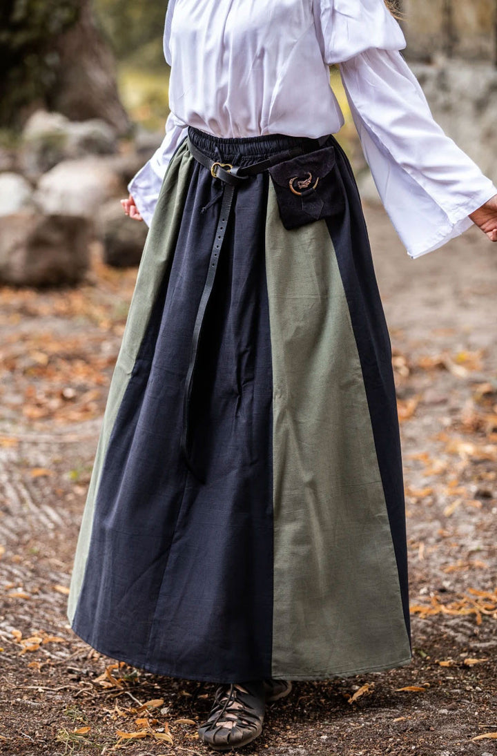 Falda medieval modelo Diana, negro-verde