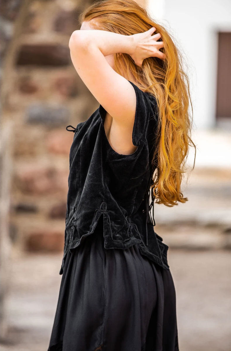 Chaleco medieval modelo Adrienne, negro