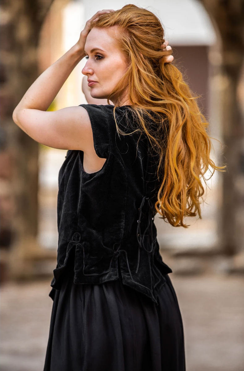Chaleco medieval modelo Adrienne, negro