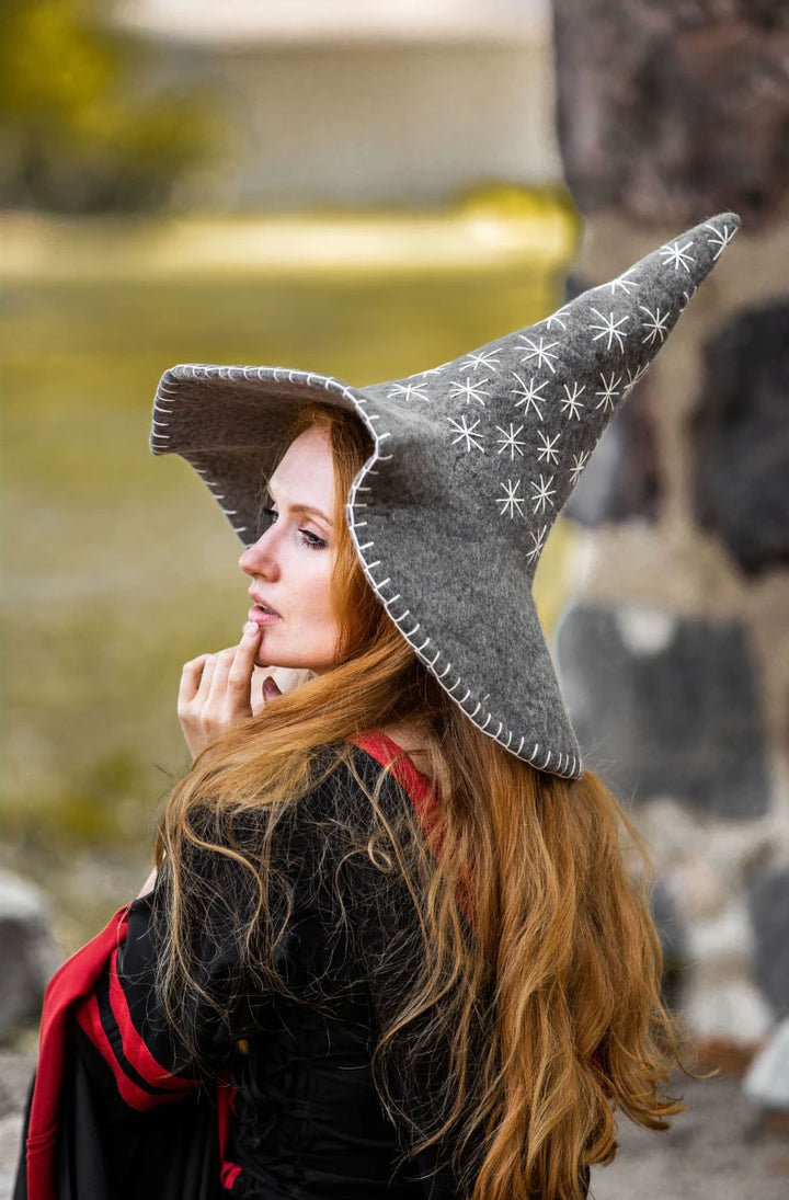 Sombrero de bruja modelo Star, color Gris
