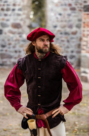 Parlota renacentista algodón rojo, modelo Kurt