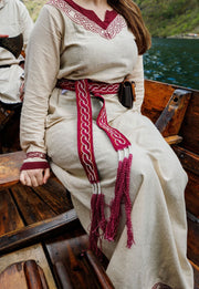 Cinturón vikingo modelo Elina, algodón rojo