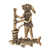 Broche en bronce peregrino Médico Mono