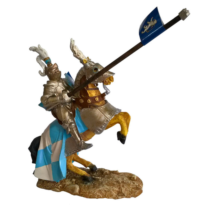 Caballero medieval en miniatura con estandarte León Rampante (18 cm.)