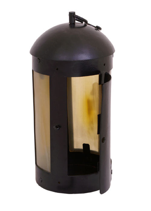 Farol medieval redondo con ventanas de cuerno (26 cm.)