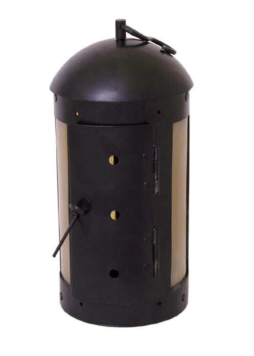 Farol medieval redondo con ventanas de cuerno (26 cm.)
