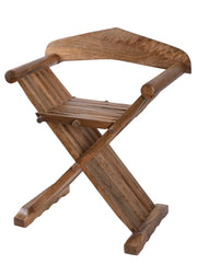 Silla medieval plegable Curul, en madera (70 cm.)