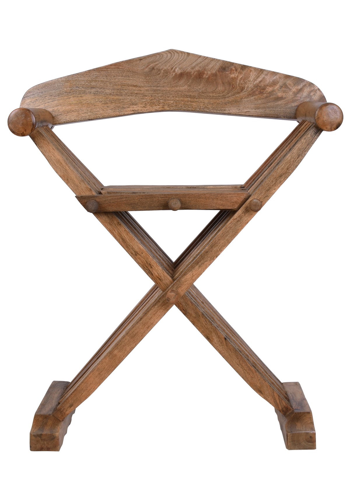 Silla medieval plegable Curul, en madera (70 cm.)