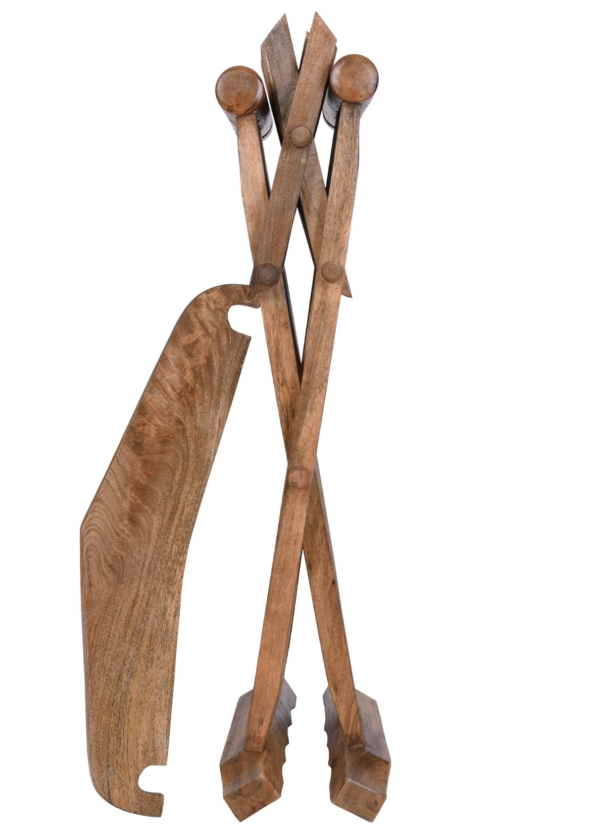 Silla medieval plegable Curul, en madera (70 cm.)