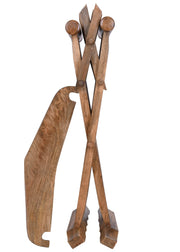 Silla medieval plegable Curul, en madera (70 cm.)