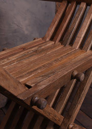 Silla medieval plegable Curul, en madera (70 cm.)