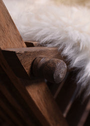 Silla medieval plegable Curul, en madera (70 cm.)