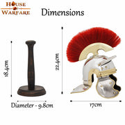 Mini Casco legionario romano con soporte de madera