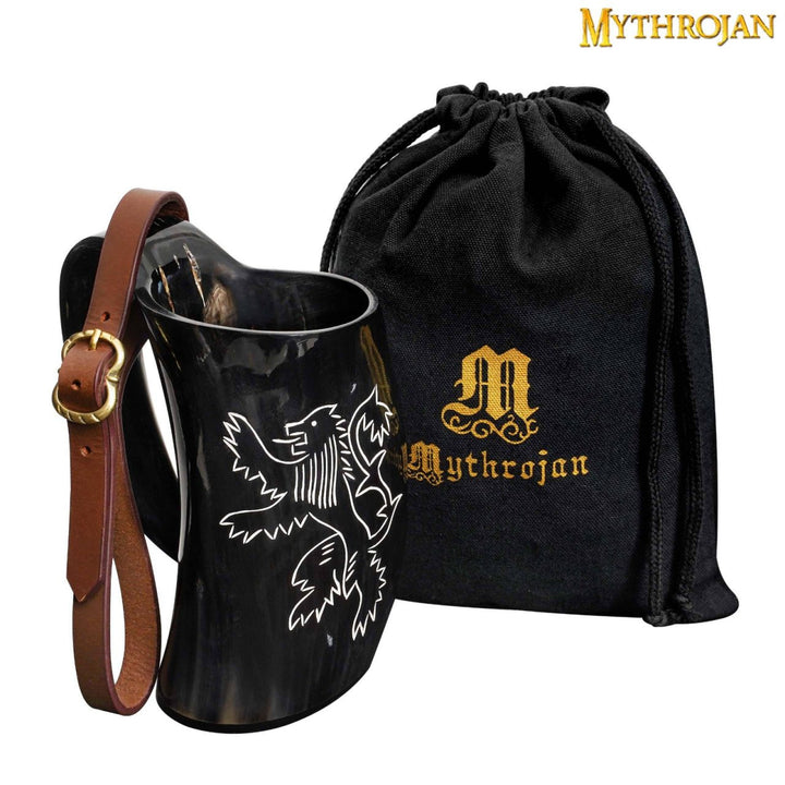 Jarra medieval en asta de cuerno con correa (600 ml.)