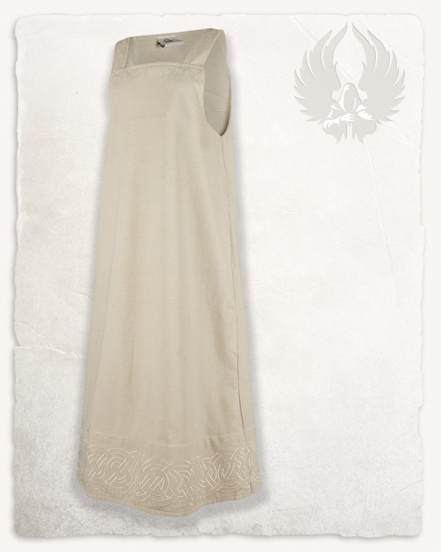 Vestido delantal vikingo modelo Alva, crema