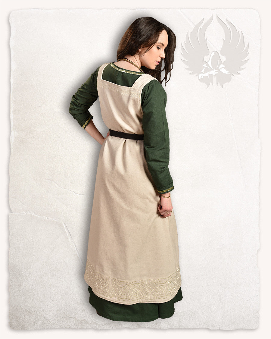 Vestido delantal vikingo modelo Alva, crema