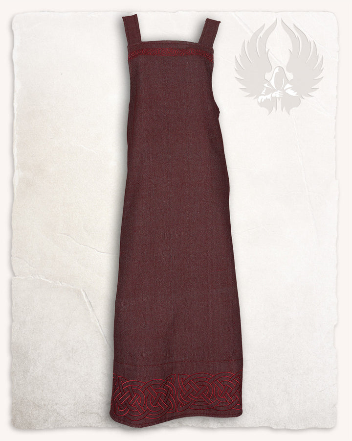 Vestido delantal vikingo modelo Alva Fishbone, burdeos