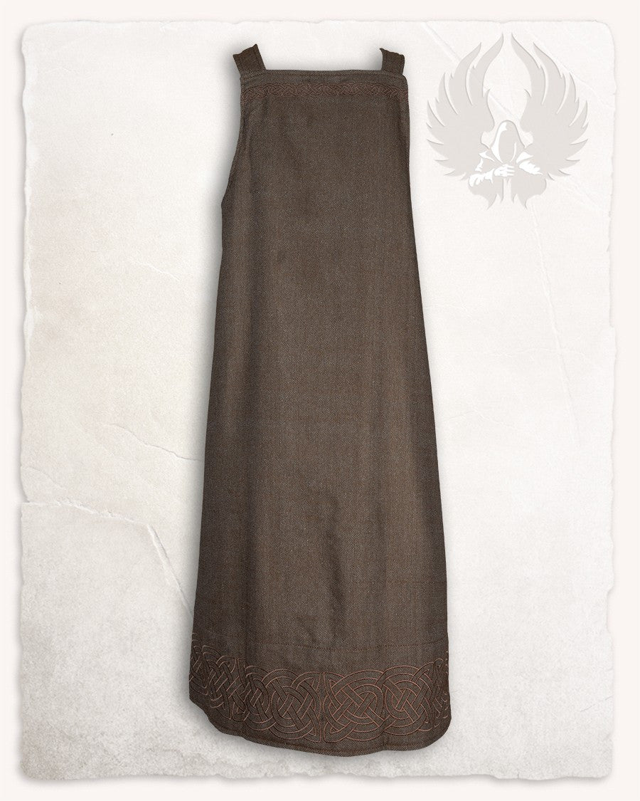 Vestido delantal vikingo modelo Alva Fishbone, marrón