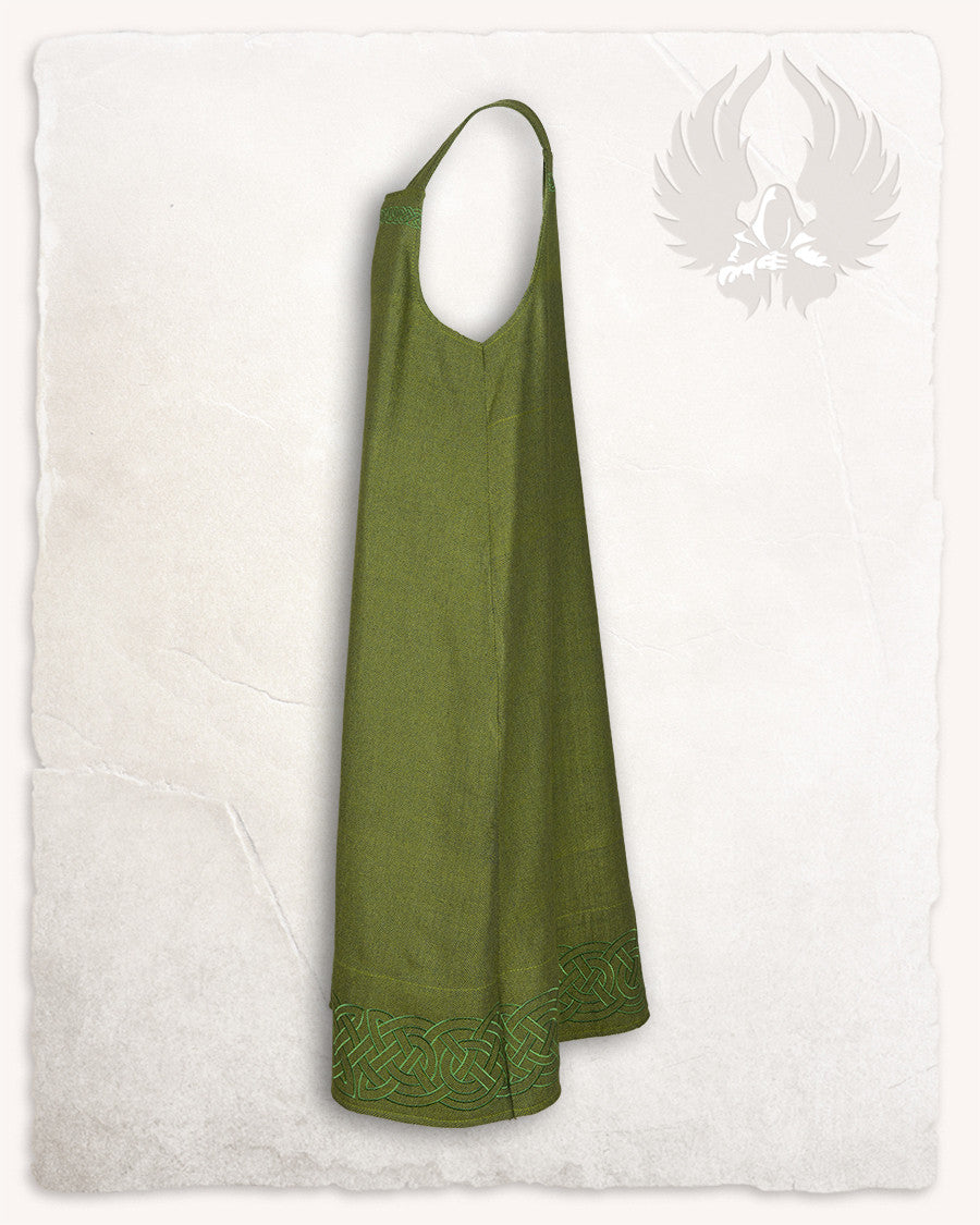 Vestido delantal vikingo modelo Alva Fishbone, verde