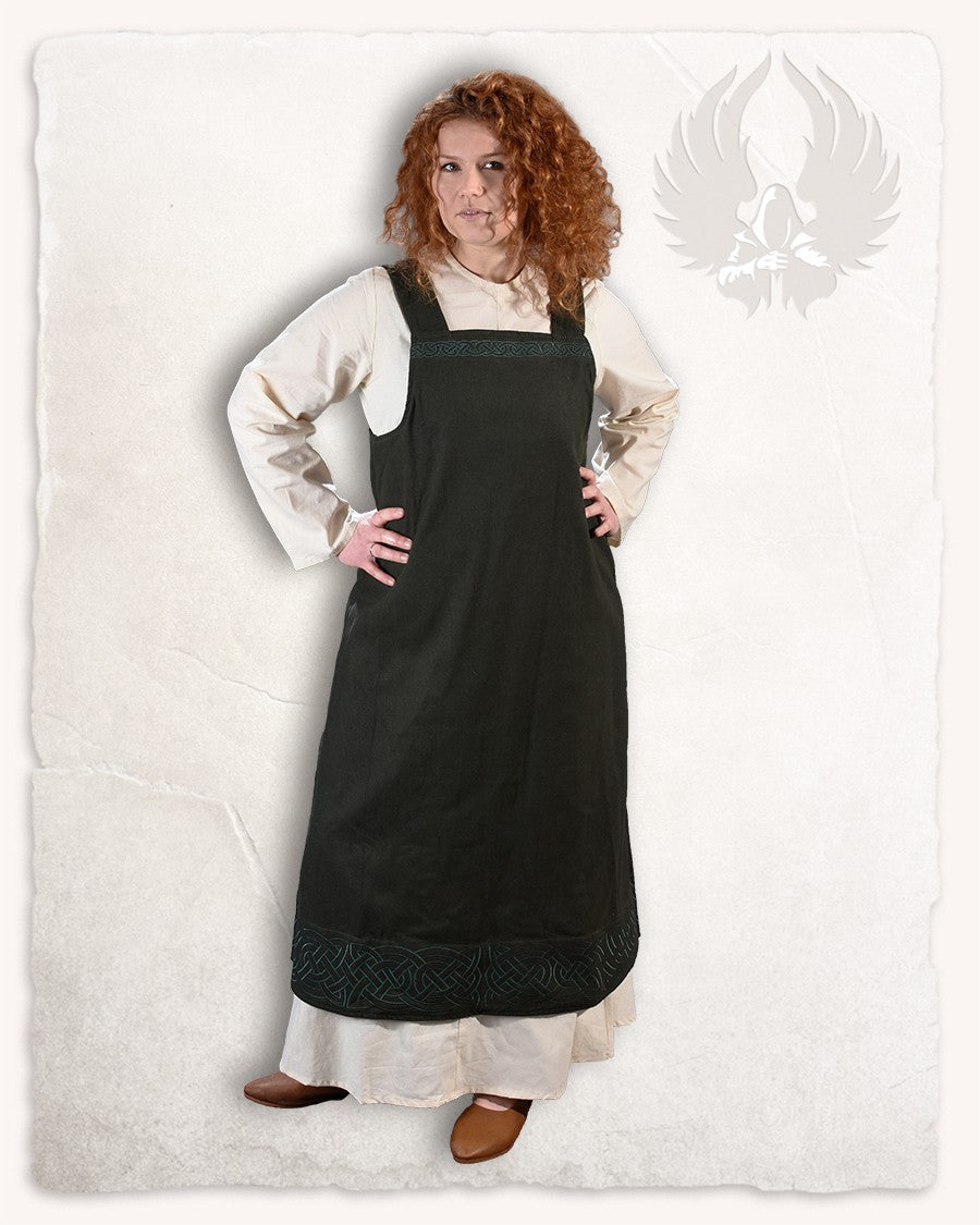 Vestido delantal vikingo modelo Alva, verde