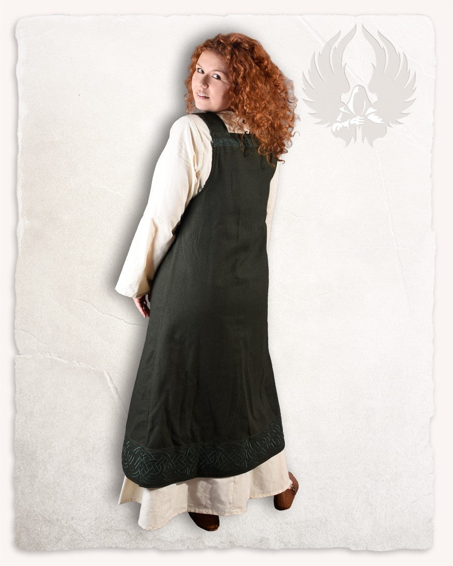Vestido delantal vikingo modelo Alva, verde