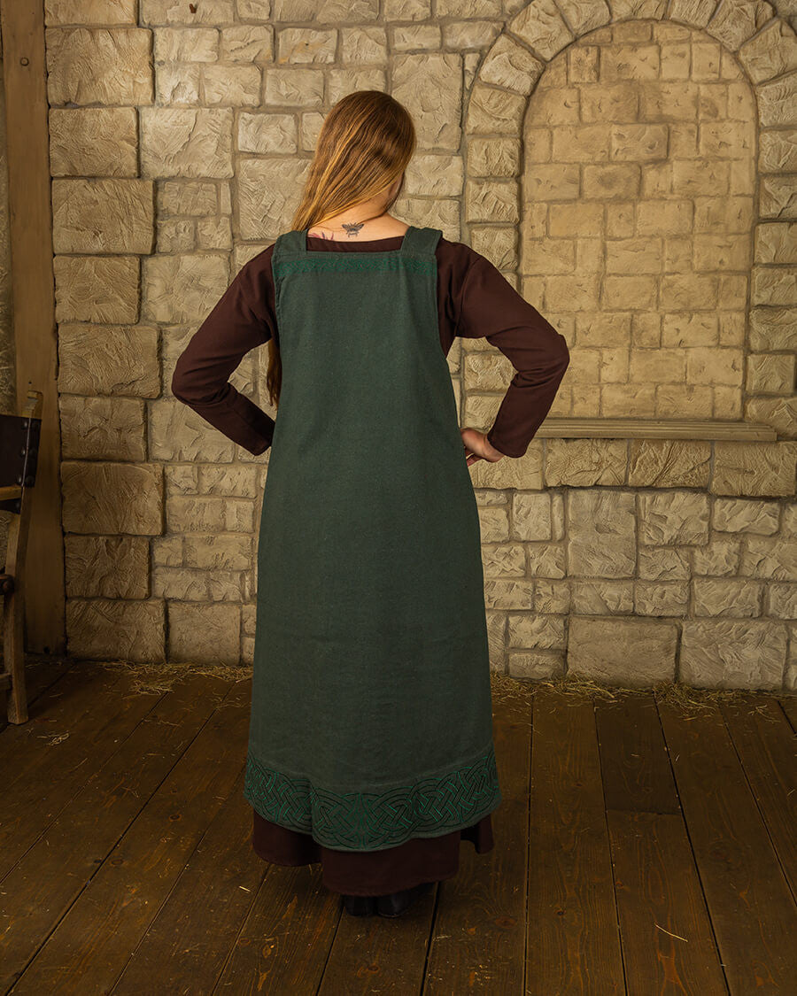 Vestido delantal vikingo modelo Alva, verde